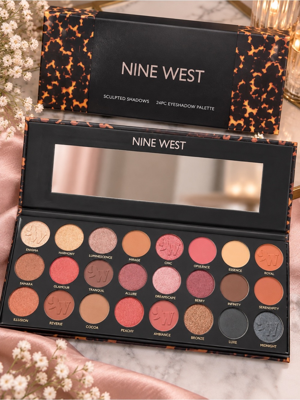 Nine West Warm Neutral & Pink 24-Color Eyeshadow Palette